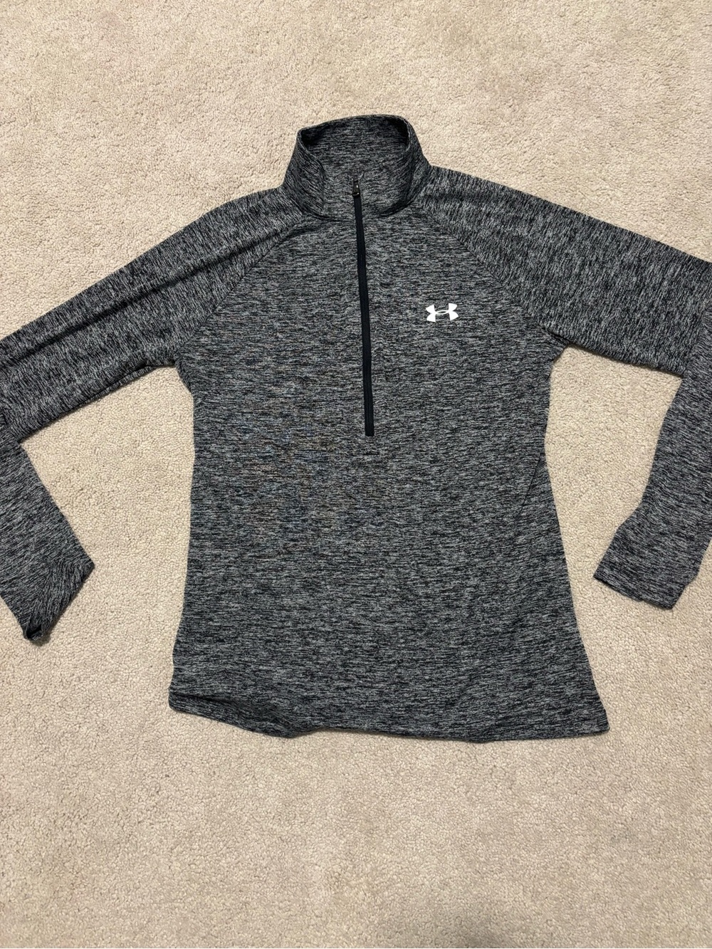 Under Armour Women's Charcoal Heather Half-Zip Performance Pullover